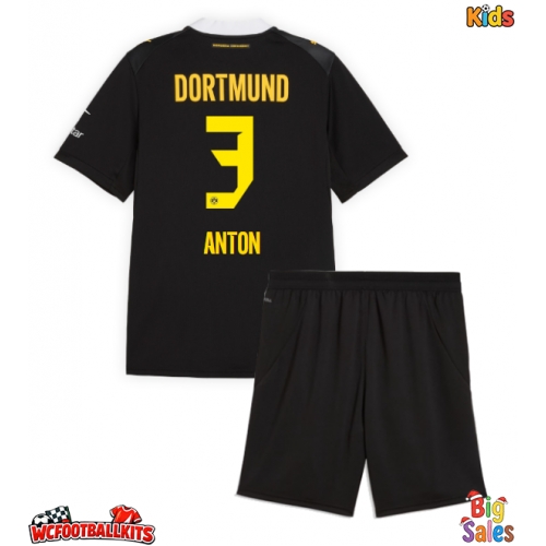 Borussia Dortmund Waldemar Anton #3 Replica Away Stadium Kit for Kids 2026-27 Short Sleeve (+ pants)